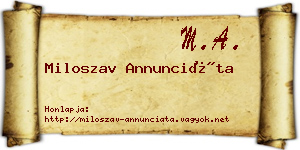 Miloszav Annunciáta névjegykártya